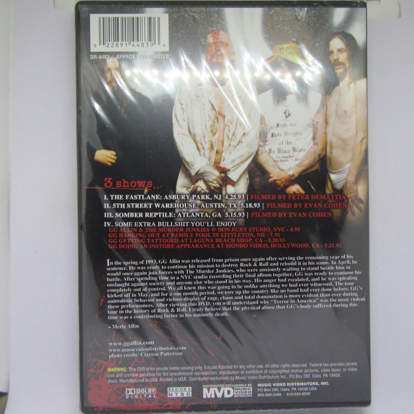 Terror In America: Live 1993 [Region 0 DVD]